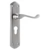 Tradco 0892E Windsor Lever On Euro Cylinder Hole Long Backplate - Satin Chrome -Security Door Locks tha 0892e 1