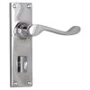 Tradco 0907P Victorian Lever On Privacy Long Backplate - Chrome Plate -Security Door Locks tha 0907p 1