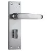 Tradco 0977P Balmoral Lever On Privacy Long Backplate - Satin Chrome -Security Door Locks tha 0977p 1