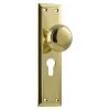 Tradco 0981E Richmond Knob On Euro Cylinder Hole Long Backplate - Polished Brass 1 Tradco 0981E Richmond Knob On Euro Cylinder Hole Long Backplate - Polished Brass -Security Door Locks tha 0981e 1