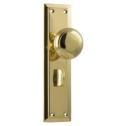 Tradco 0981P Richmond Knob On Privacy Long Backplate - Polished Brass