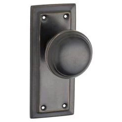 Tradco 0990 Richmond Knob On Short Backplate - Antique Copper