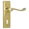 Tradco 1038 Victorian Lever On Skeleton Key Long Backplate - Polished Brass -Security Door Locks tha 1038 1