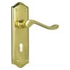 Tradco 1075 Henley Lever On Skeleton Key Long Backplate - Polished Brass -Security Door Locks tha 1074p 1