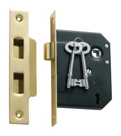 Tradco 1131 3 Lever 57mm Backset Mortice Lock - Polished Brass