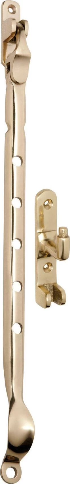 Tradco 1705 Casement Window Sidemount Stay - Polished Brass - 300mm