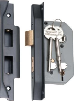 Tradco 2162 5 Lever High Security 46mm Backset Rebated Mortice Lock - Antique Copper
