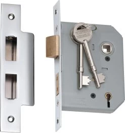 Tradco 2167 5 Lever High Security 57mm Backset Mortice Lock - Chrome Plate