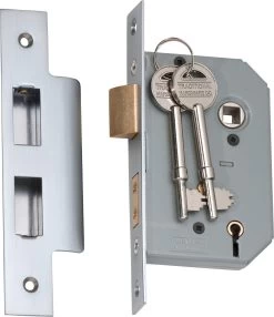 Tradco 2174 5 Lever High Security 46mm Backset Mortice Lock - Satin Chrome