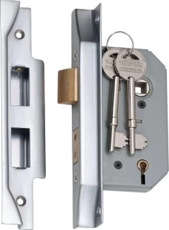 Tradco 2178 5 Lever High Security 46mm Backset Rebated Mortice Lock - Satin Chrome