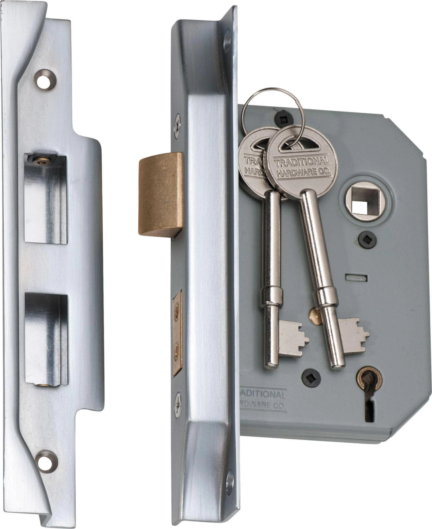 Tradco 2179 5 Lever High Security 57mm Backset Rebated Mortice Lock - Satin Chrome 3 Tradco 2179 5 Lever High Security 57mm Backset Rebated Mortice Lock - Satin Chrome