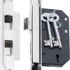 Tradco 2214 3 Lever 44mm Backset Rebated Mortice Lock - Chrome Plate -Security Door Locks tha 2214 1