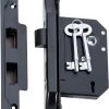 Tradco 2265 3 Lever 57mm Backset Rebated Mortice Lock - Matte Black -Security Door Locks tha 2265 1